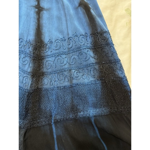 Fashion Terminal Dress Halter Smocked Boho Fairy Festival Embroidered Beachy SM - Picture 7 of 16